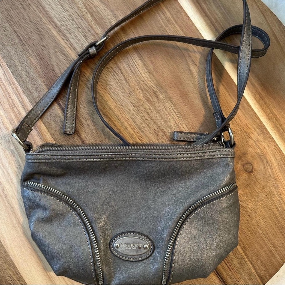 Nine West dark brown leather crossbody bag